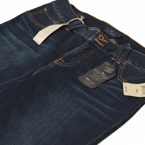 Lucky Brand Emma Boot Cut Jeans Women’s Size 14W Regular Faded Denim Hippie NWT - Picture 3 of 11